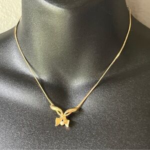 D'Orlan Gold Plated Necklace with Pearl - 15”